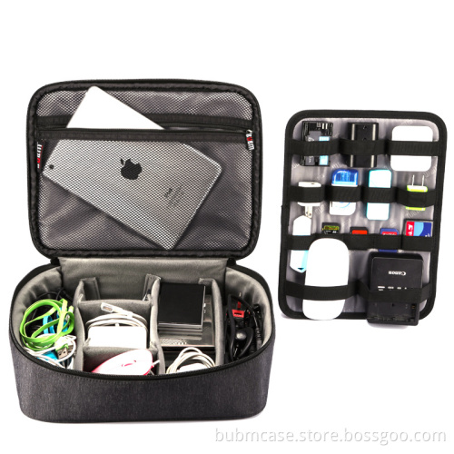 BUBM USB Drive Cable Organizer Bag Portable Universal Electronics Accessories Case Shuttle with Cable Tie Hard Drive Case